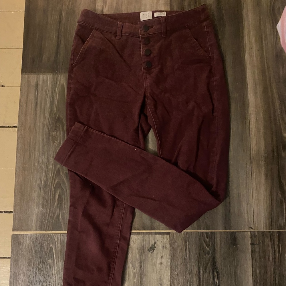 High waisted Women’s Burgundy Skinny Jeans